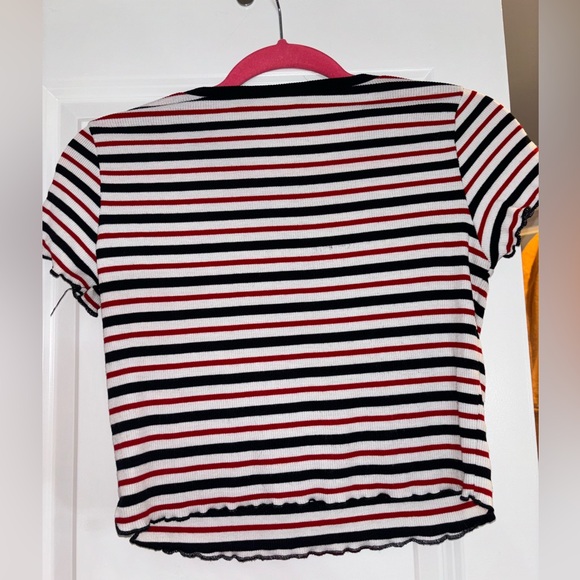 Red, white and blue stripped crop top from garage. - Picture 2 of 2